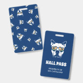 zomer vibes pitbull Leraar Hal Pass Badge (Voor- en achterkant)