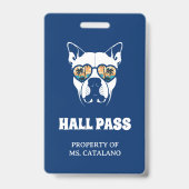 zomer vibes pitbull Leraar Hal Pass Badge (Achterkant)