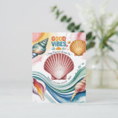 Zomer Vibes Retro Beach Illustratie Briefkaart (Staand voorkant)