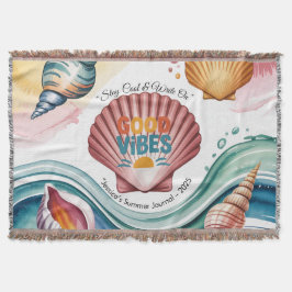 Zomer Vibes Retro Beach Illustratie Deken