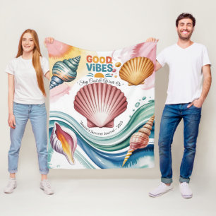 Zomer Vibes Retro Beach Illustratie Fleece Deken