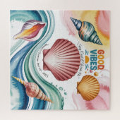 Zomer Vibes Retro Beach Illustratie Legpuzzel (Horizontaal)