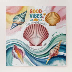 Zomer Vibes Retro Beach Illustratie Legpuzzel