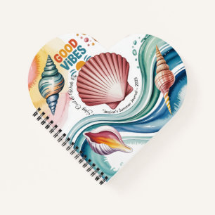 Zomer Vibes Retro Beach Illustratie Notitieboek