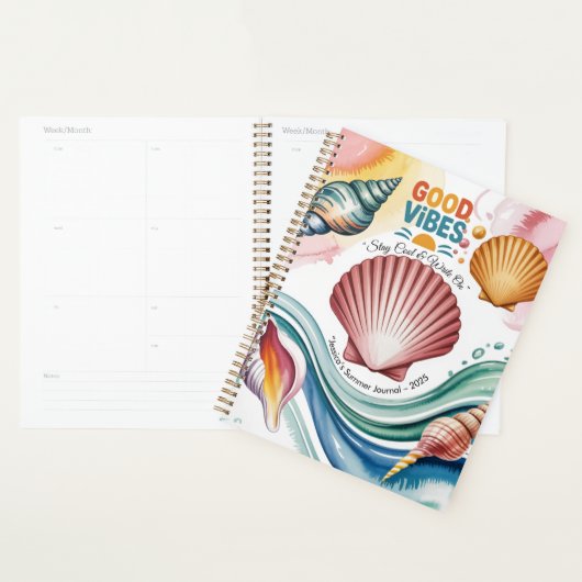 Zomer Vibes Retro Beach Illustratie Planner (Display)