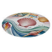 Zomer Vibes Retro Beach Illustratie Snijplank (Hoek)