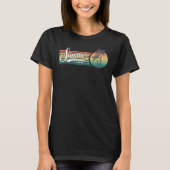 Zomer Vibes Retro Sunset en Palm Trees Vrouwen T-shirt (Voorkant)