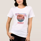 ZOMER VIBES – Retro Sunset Palm Tree T-shirt (Voorkant)
