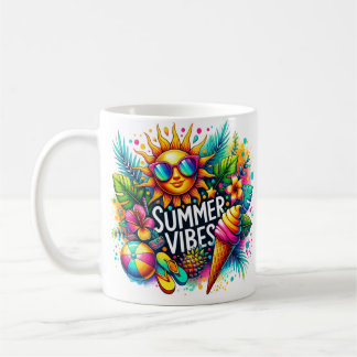 Zomer Vibes Retro Tropische Kunst – Leuk & Kleurri Koffiemok