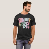 Zomer Vibes Retro Tropische Zomer Palm Tree T-shirt (Voorkant volledig)
