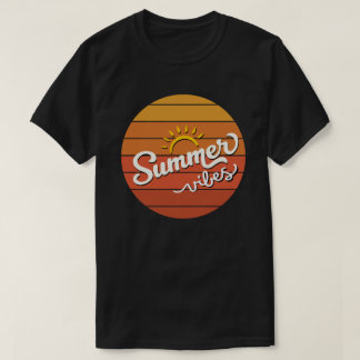 Zomer Vibes Retro Zonsondergang Heren T-shirt