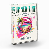 Zomer Vibes, Roze Luipaard Ontwerp voor Stranddage Fotoblokken (Links)