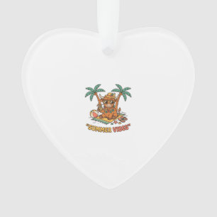 Zomer Vibes Schattige Hoogland Koe Beach Vakantie Ornament