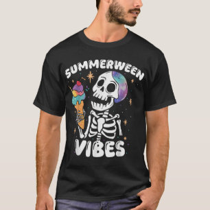 Zomer Vibes Skeleton Ice Cream Zomer T-shirt