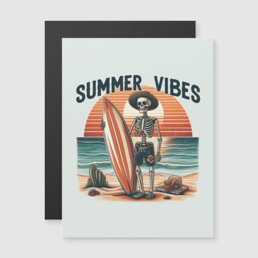 Zomer Vibes Skeleton Surfer Sunset Beach Design (Voorkant / Achterkant)