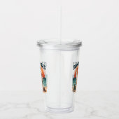 Zomer Vibes Skeleton Surfer Sunset Beach Design Acryl Drinkbeker (Rechts)