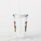 Zomer Vibes Skeleton Surfer Sunset Beach Design Acryl Drinkbeker (Links)