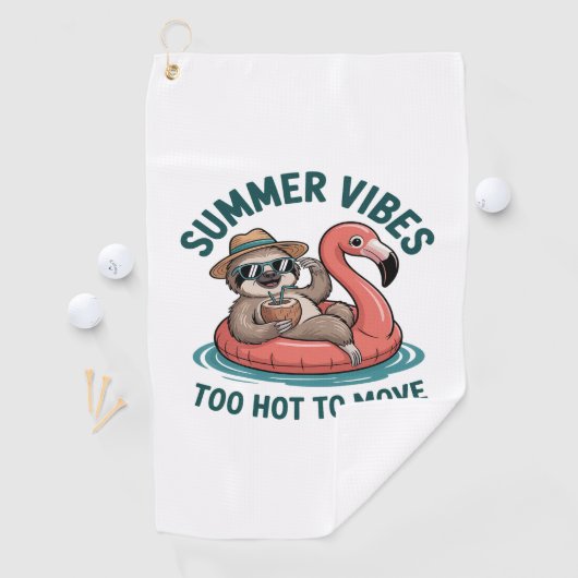 Zomer Vibes Sloth Funny Lazy Float Golfhanddoek (Insitu)