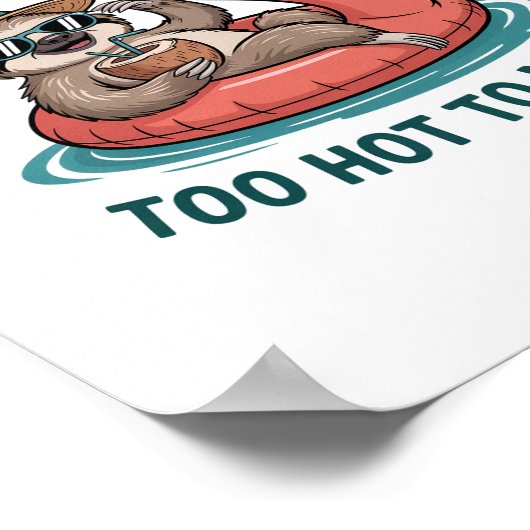 Zomer Vibes Sloth Funny Lazy Float Poster (Hoek)