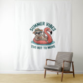 Zomer Vibes Sloth Funny Lazy Float Wandkleed (In situ)