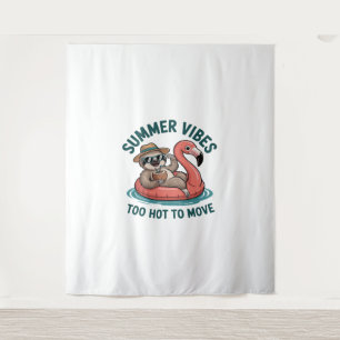 Zomer Vibes Sloth Funny Lazy Float Wandkleed