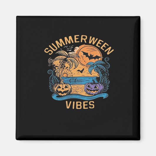 Zomer Vibes Spooky Summer Pumpkin Classic Fun Magneet (Voorkant)