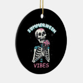 Zomer Vibes Spooky Summer Pumpkin Classic Keramisch Ornament (Rechts)