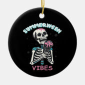 Zomer Vibes Spooky Summer Pumpkin Classic Keramisch Ornament (Voorkant)