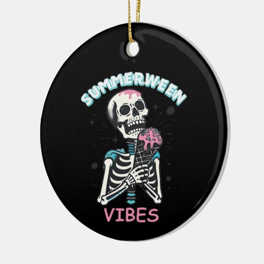 Zomer Vibes Spooky Summer Pumpkin Classic Keramisch Ornament (Links)