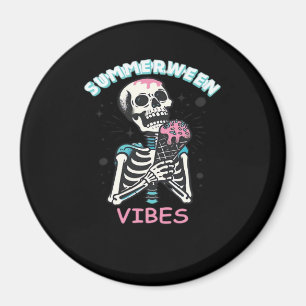 Zomer Vibes Spooky Summer Pumpkin Classic Magneet