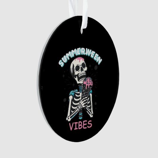Zomer Vibes Spooky Summer Pumpkin Classic Ornament (voorkant)
