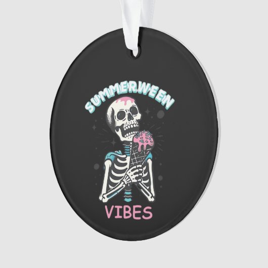 Zomer Vibes Spooky Summer Pumpkin Classic Ornament (voorkant)