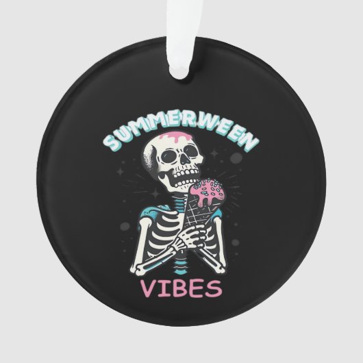 Zomer Vibes Spooky Summer Pumpkin Classic Ornament (voorkant)