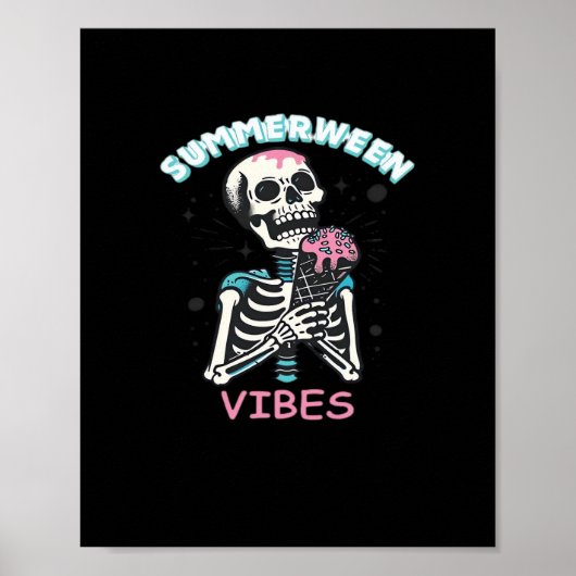 Zomer Vibes Spooky Summer Pumpkin Classic Poster (Voorkant)