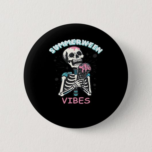 Zomer Vibes Spooky Summer Pumpkin Classic Ronde Button 5,7 Cm (Voorkant)