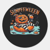 Zomer Vibes Spooky Zomer Pompoen Oversized Ronde Sticker (Voorkant)