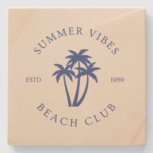 Zomer Vibes Stenen Onderzetter (Voorkant)