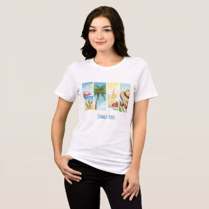 Zomer Vibes Sublimatie T-shirt Retro Beach Sce