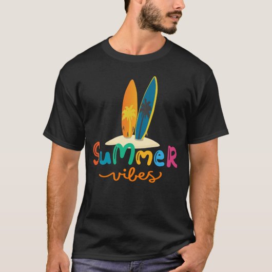 Zomer Vibes Surfer Heren T-shirt (Voorkant)