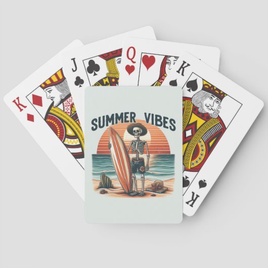 Zomer Vibes- Surfer Pokerkaarten (Achterkant)