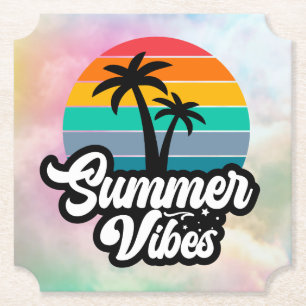 Zomer Vibes Tropical Lake Scene-32922 Kartonnen Onderzetters