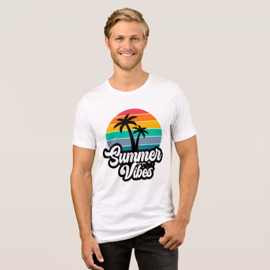 Zomer Vibes Tropical Lake Scene-32922 Tri-Blend Shirt (Voorkant volledig)