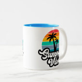 Zomer Vibes Tropical Lake Scene-32922 Tweekleurige Koffiemok (Voorkant rechts)