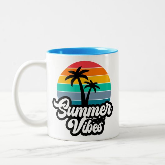 Zomer Vibes Tropical Lake Scene-32922 Tweekleurige Koffiemok (Links)