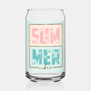 ZOMER Vibes Tropisch strandleven Blikvorm Glas