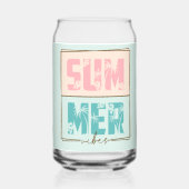 ZOMER Vibes Tropisch strandleven Blikvorm Glas (Achterkant)