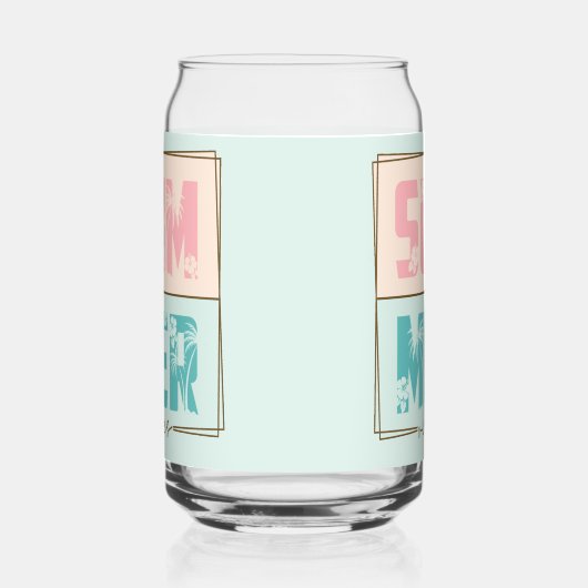 ZOMER Vibes Tropisch strandleven Blikvorm Glas (Rechts)