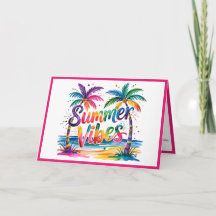 Zomer Vibes Tropische Palm Tree Oceaan Kleurrijk