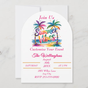 Zomer Vibes Tropische Palm Tree Ocean Customize Kaart