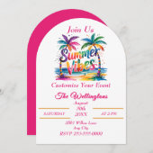 Zomer Vibes Tropische Palm Tree Ocean Customize Kaart (Voorkant / Achterkant)